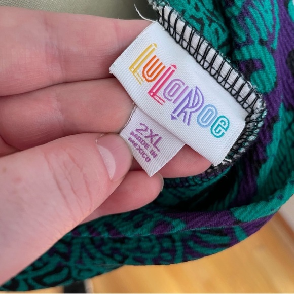 LuLaRoe Cassie Pencil Skirt- Floral- Green and Purple- Size 2XL - Picture 6 of 7